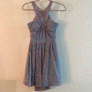 Blue and gray dress